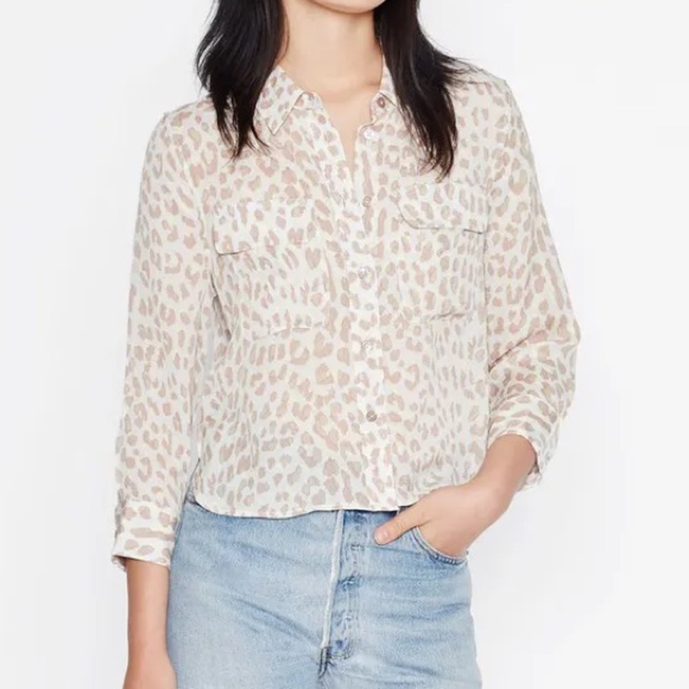 NWT Equipment Cropped 3/4 Sleeve Signature